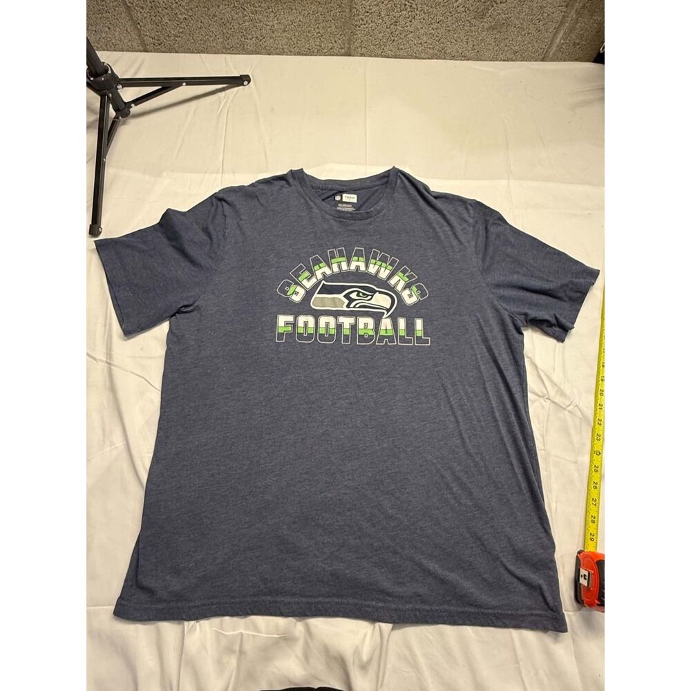 Team Apparel Seattle Seahawks NFL Football Shirt Blue Short Sleeve Men's 2XL